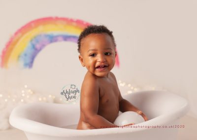 Rainbow Baby, Rainbow Backdrop, Bath Splash, Ashleigh Shea Photography, Chislehurst, Kent