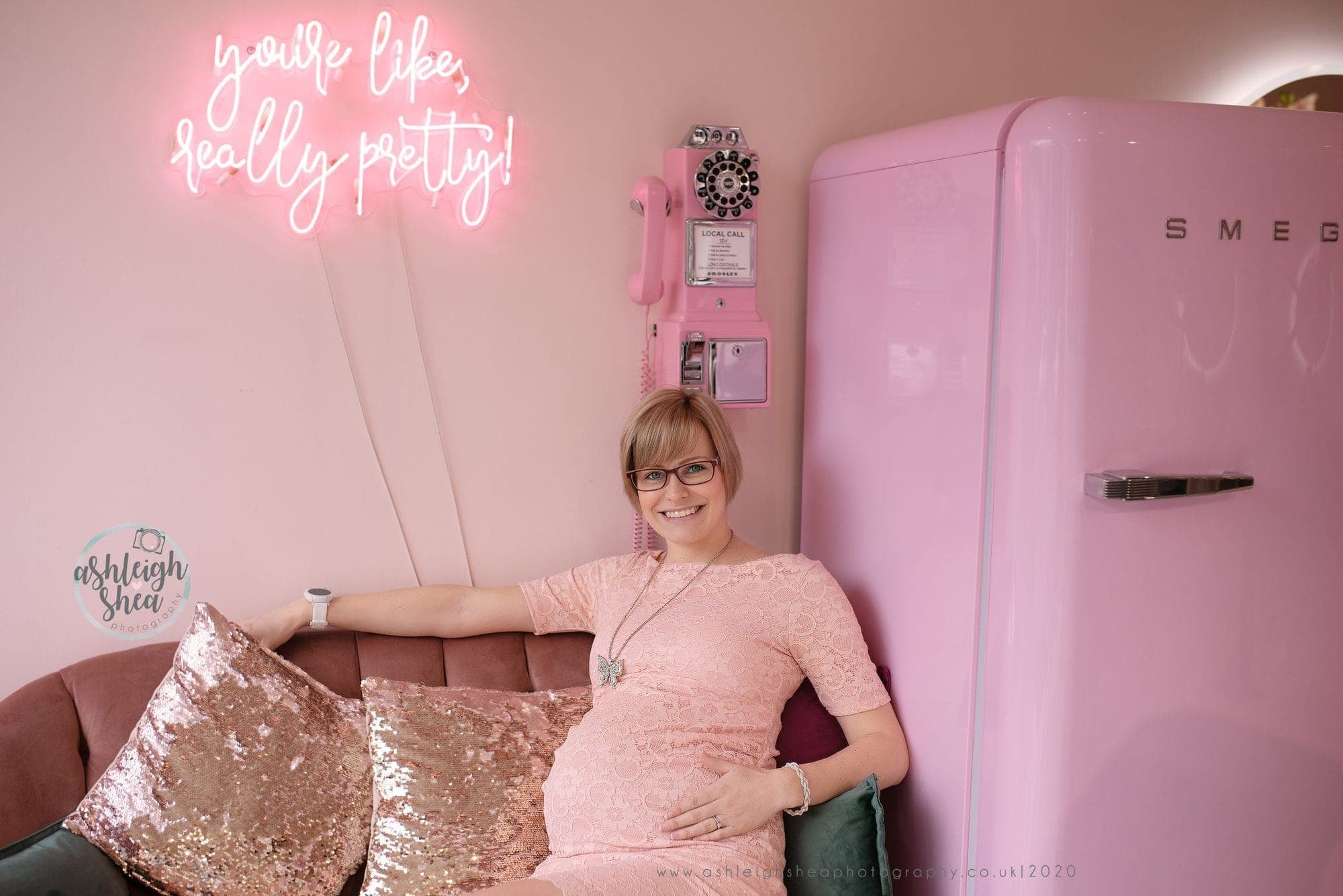 Pink, Dress, Baby Love, Mum To Be, Maternity Portraits, Pregnancy Pictures, Pregnant, Ashleigh Shea Photography, Blend Make Up London, Bromley, Sidcup, London,Kent