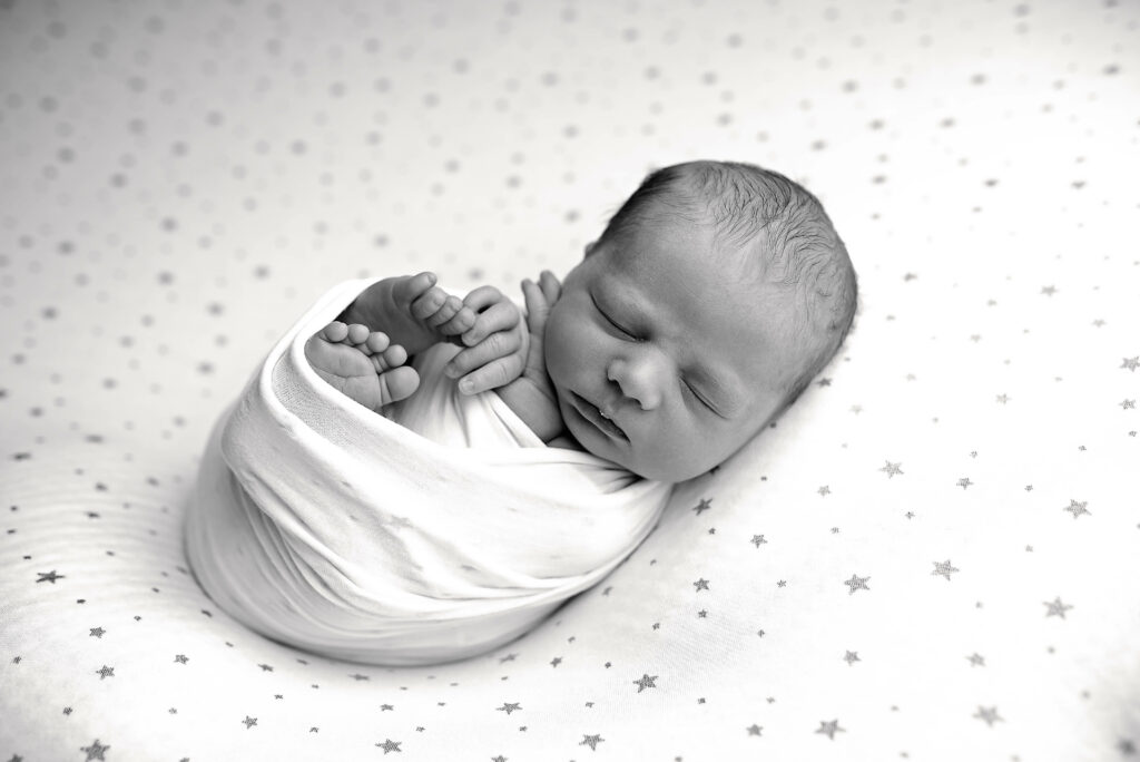 black and white newborn portraiture, ashleigh shea photography